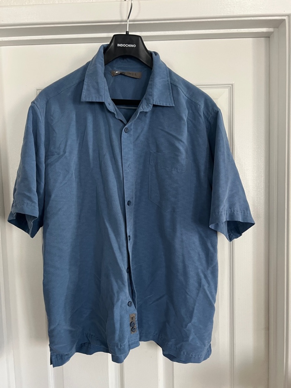 REI Men's Short-Sleeve Button-Down Shirt in Denim Blue